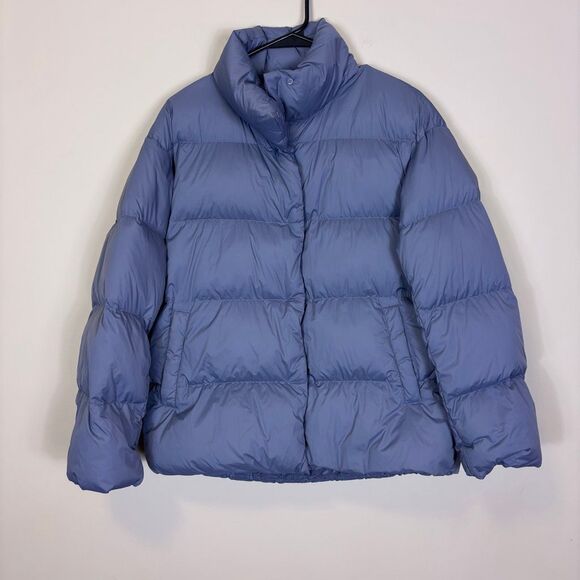 Uniqulo Ultra Down Light Blue Zip Up Puffer Jacket Packable Small - Picture 1 of 7